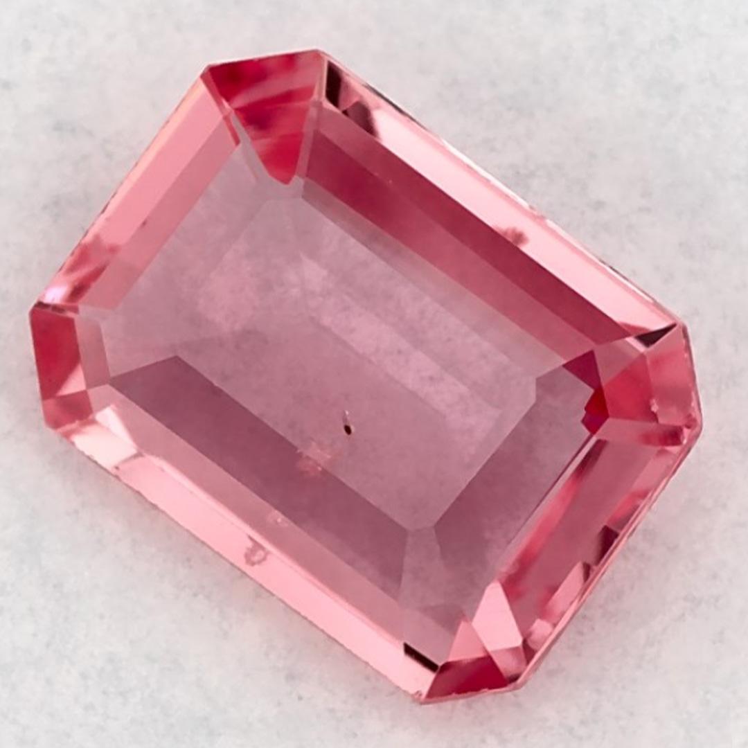 Piedra suelta de zafiro rosa talla octágono de 1.09 qt Corte octogonal en venta