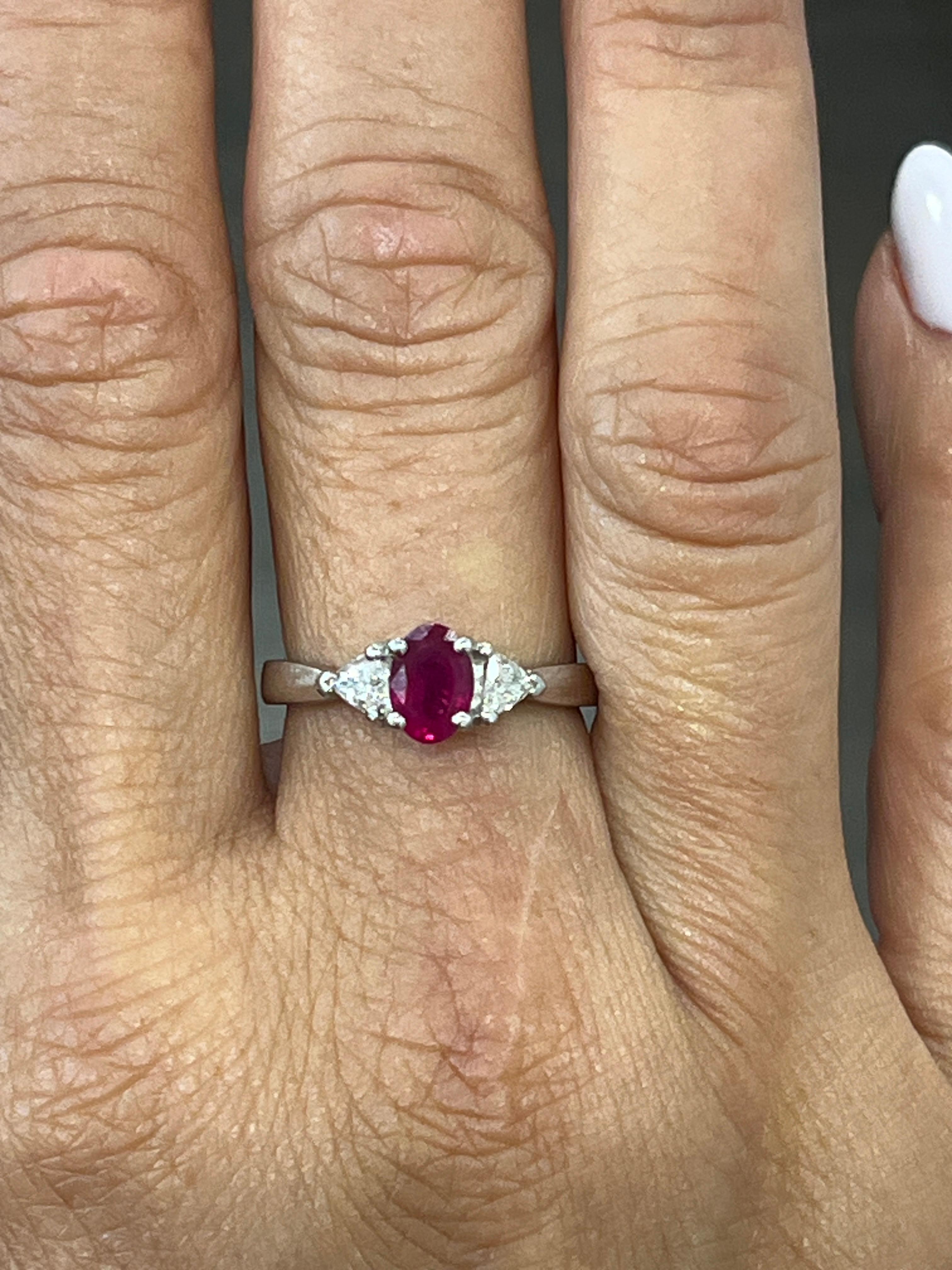 1.09 Karat Rubin & Diamantring im Zustand „Neu“ im Angebot in Chicago, IL