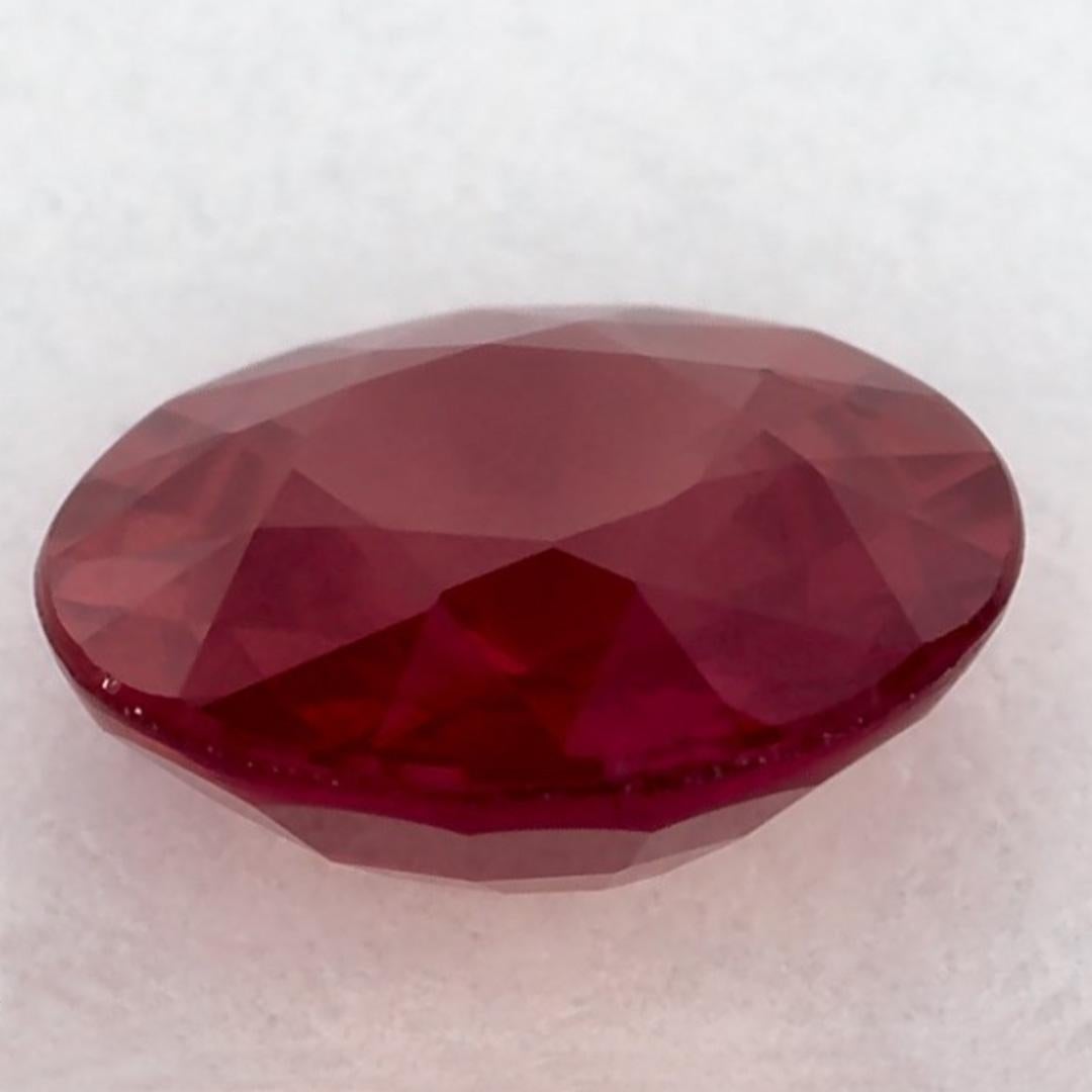 1.09 Ct Ruby Round Loose Gemstone In New Condition For Sale In Fort Lee, NJ