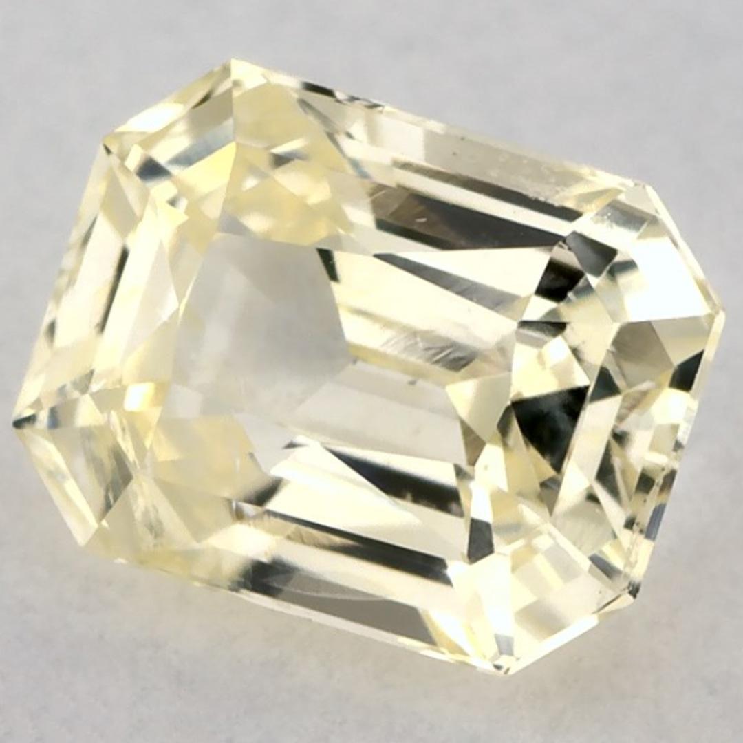 Taille octogone 1.09 Ct Yellow Sapphire Octagon Loose Gemstone (pierre précieuse en vrac) en vente