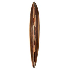 10'9 "Gun" Custom Wooden Marquetry Surfboard with Copper Inlay