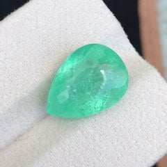 10.90 Carat Certified Natural Green Paraiba Tourmaline Pear Cut Loose Gemstone