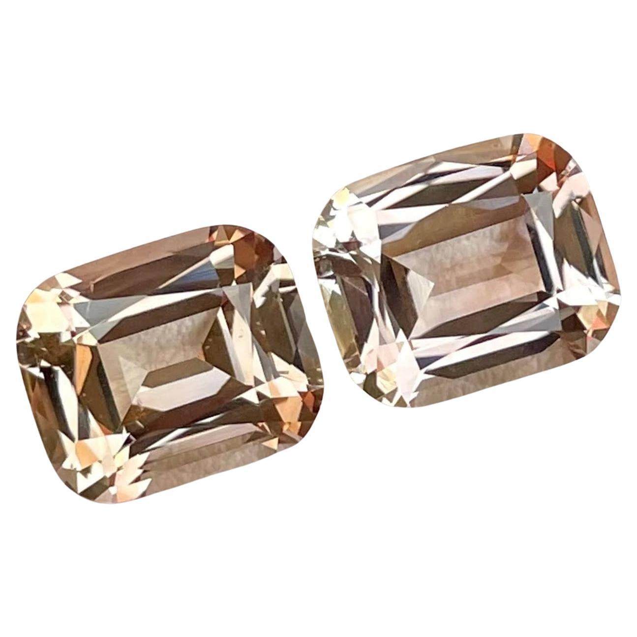 10.90 Carats Loose Topaz Gem Pair Cushion Cut Natural Pakistani Gemstone