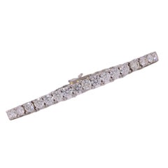 10.90 CTW Round Brilliant Diamond 18 Karat White Gold Tennis Bracelet Modern New