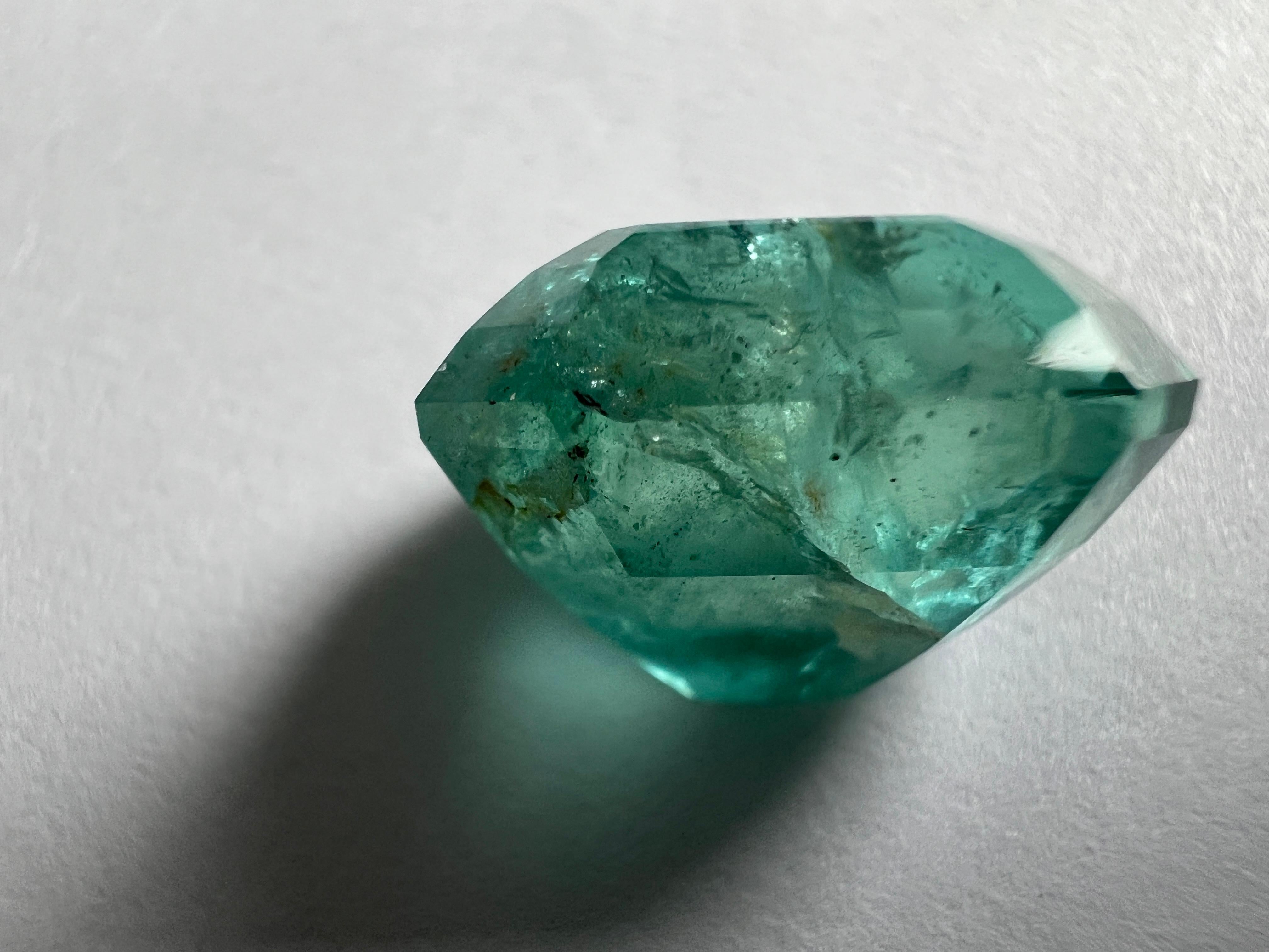 10.90ct Natural No-oil Green Emerald Gemstone