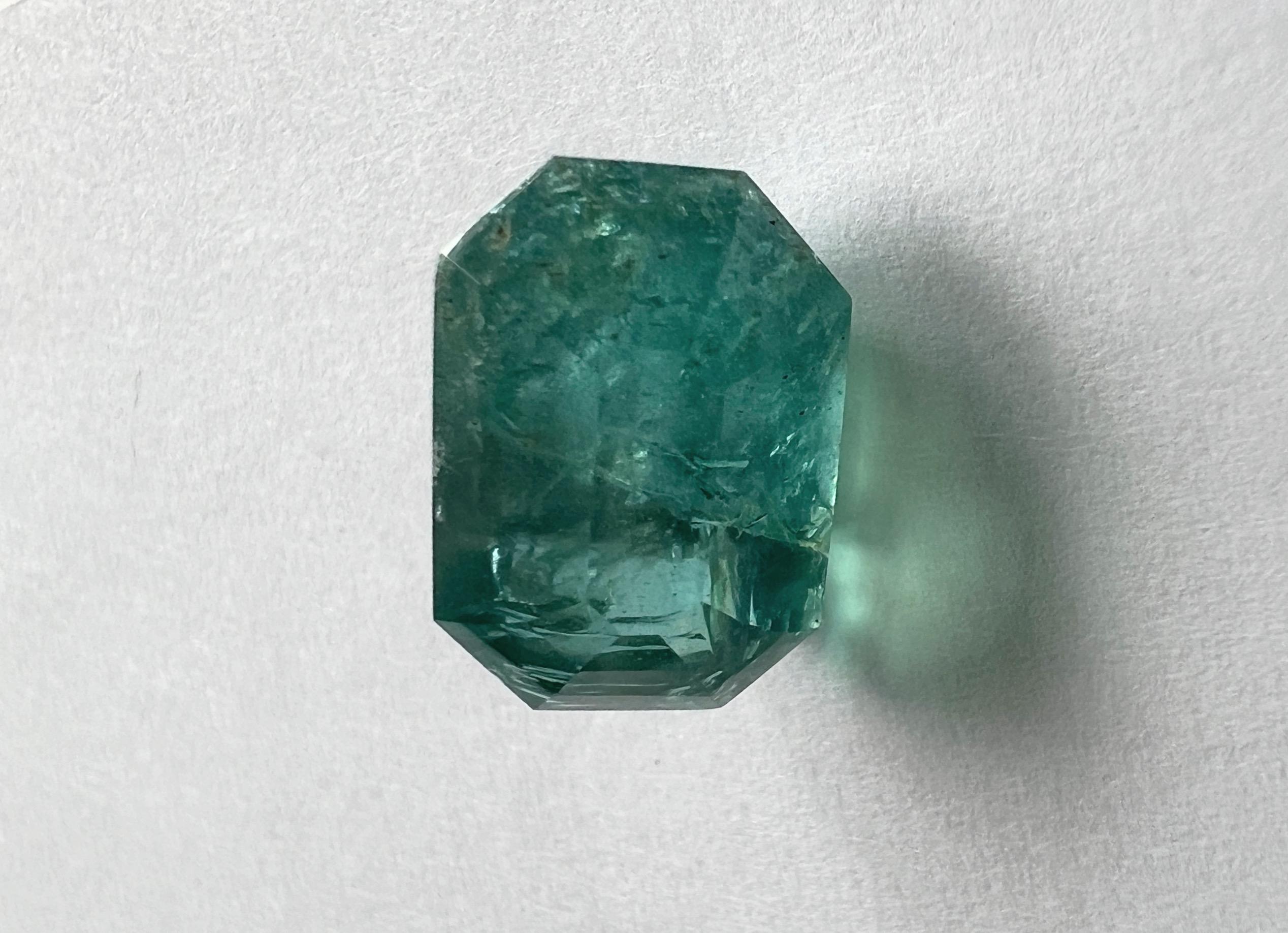 10.90ct Natural No-oil Green Emerald Gemstone For Sale 4