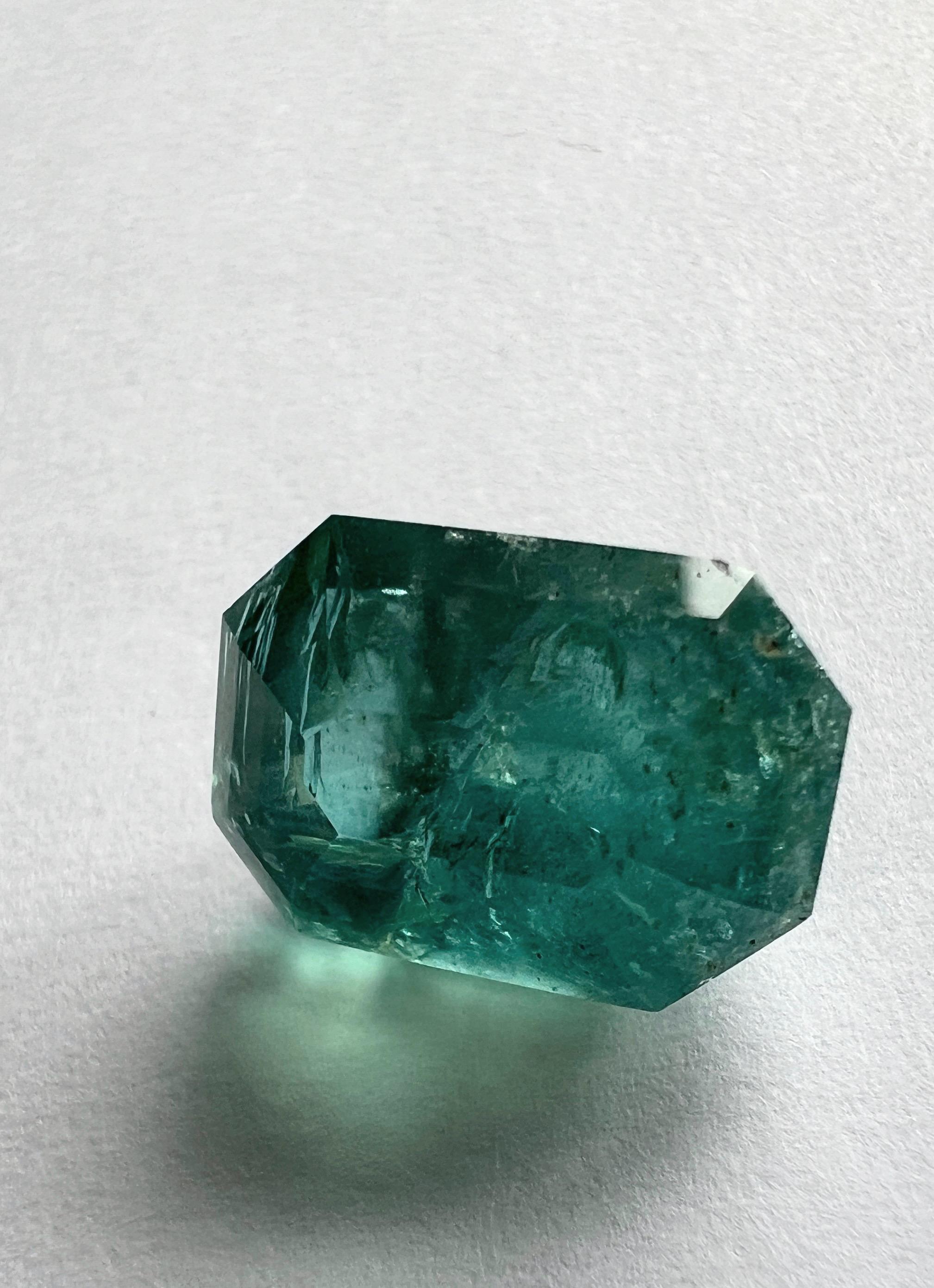 10.90ct Natural No-oil Green Emerald Gemstone For Sale 3