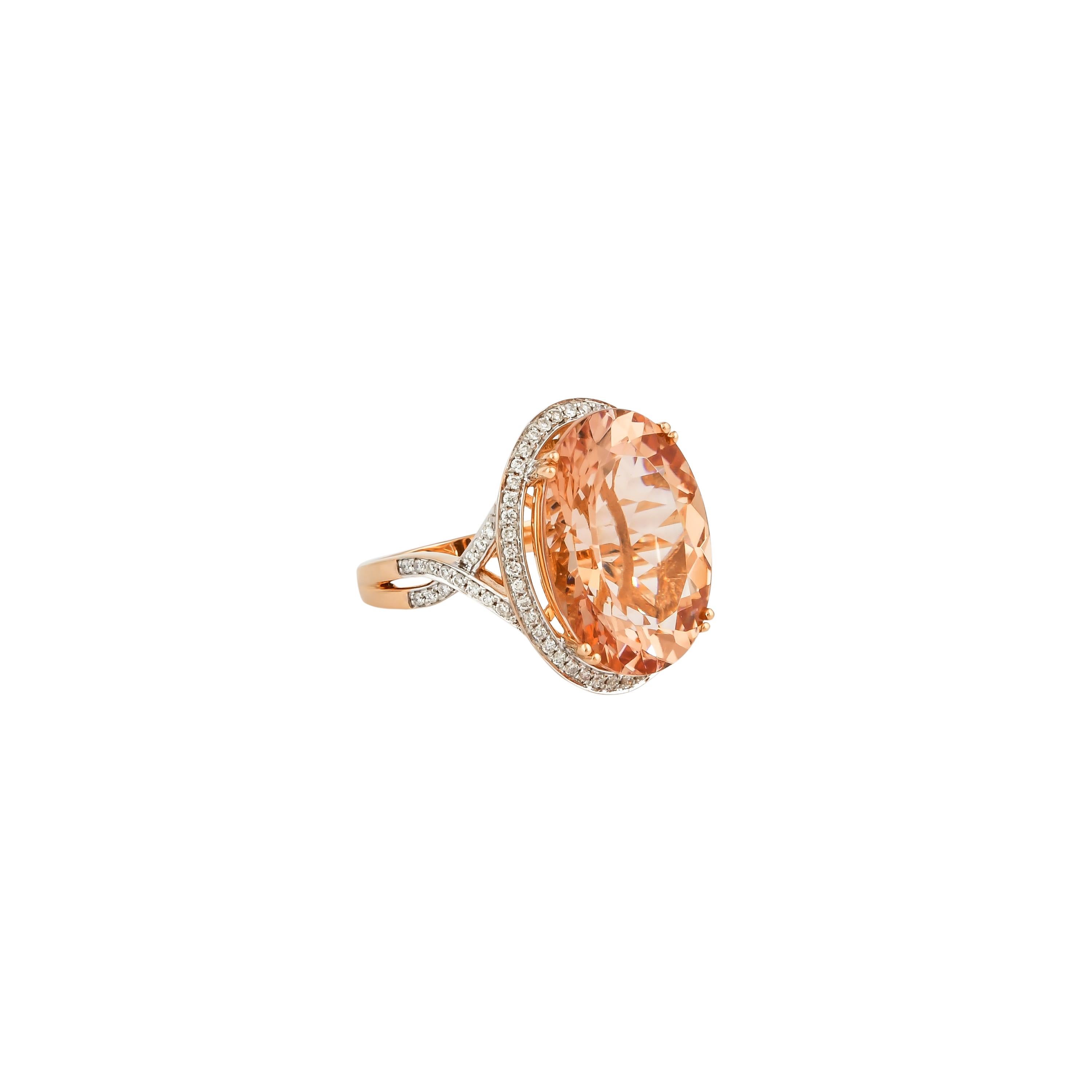 This collection features an array of magnificent morganites! Accented with White Diamond these rings are made in rose gold and present a classic yet elegant look. 

Classic morganite ring in 18K Rose gold with White Diamond. 

Morganite: 10.91
