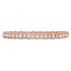 10.91 Carat Rose Diamond Bracelet, Made in 18 Karat White Gold