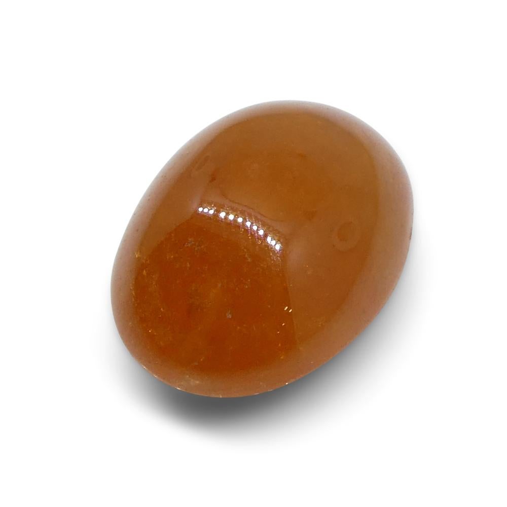10.91ct Granato ovale cabochon arancione mandarino spessartine dalla Nigeria in vendita 6