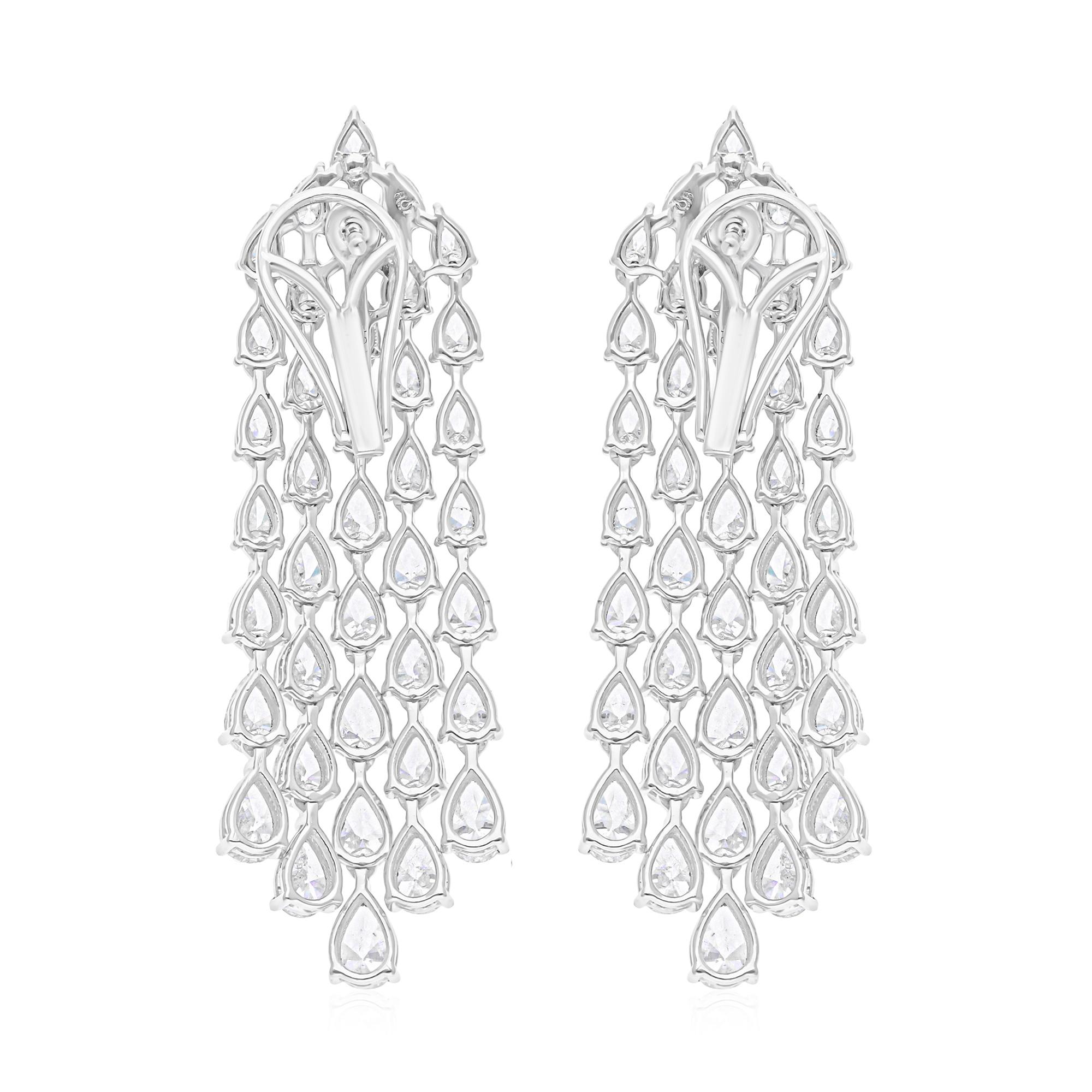 Pear Cut 10.93 Carat SI/H Pear Brilliant Cut Diamond Earrings 18 Karat White Gold Jewelry For Sale