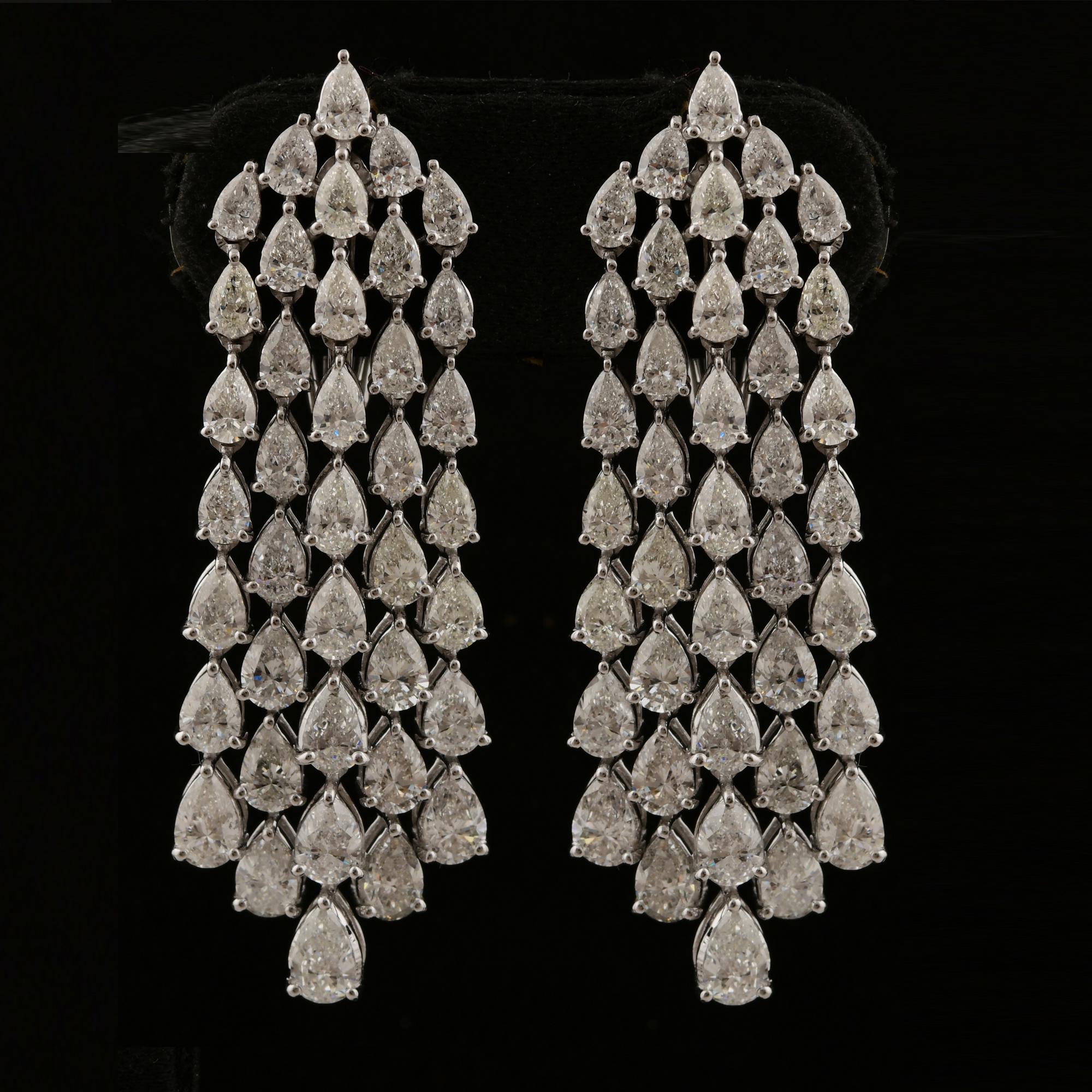 10.93 Carat SI/H Pear Brilliant Cut Diamond Earrings 18 Karat White Gold Jewelry In New Condition For Sale In Diera, Dubai