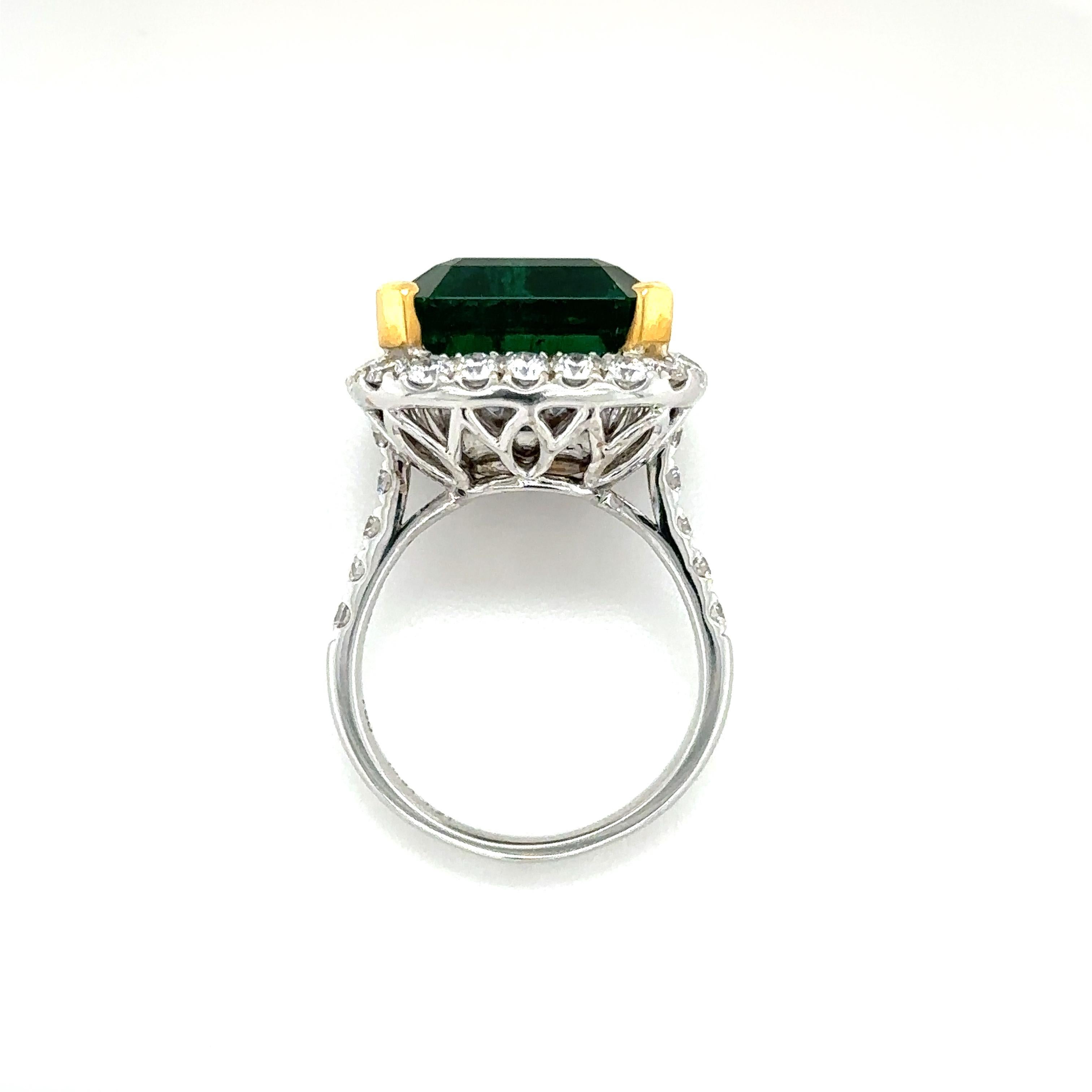 Contemporary 10.93 Carat GRS Certified Emerald Ring For Sale