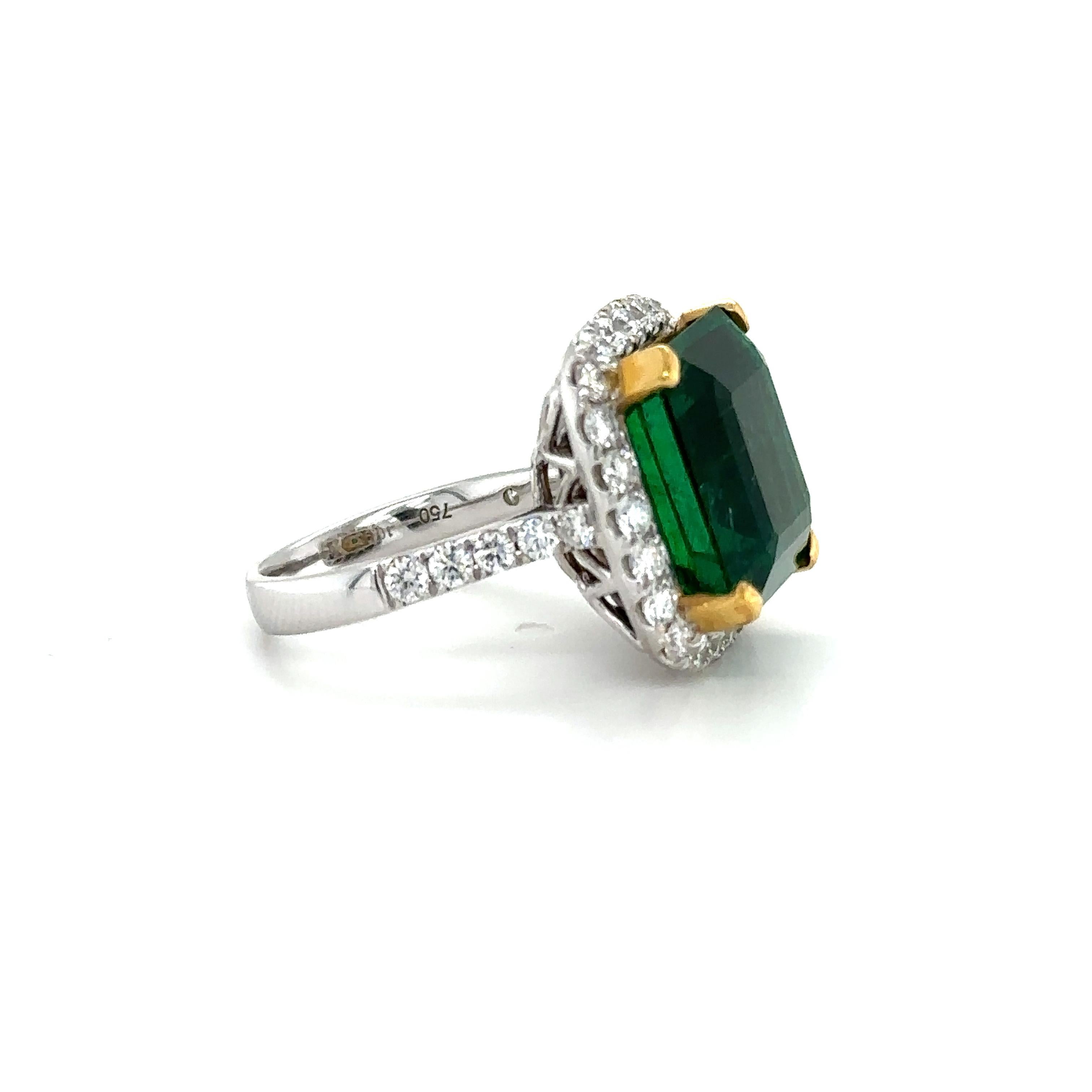 10.93 Carat GRS Certified Emerald Ring In New Condition For Sale In Hong Kong, HK