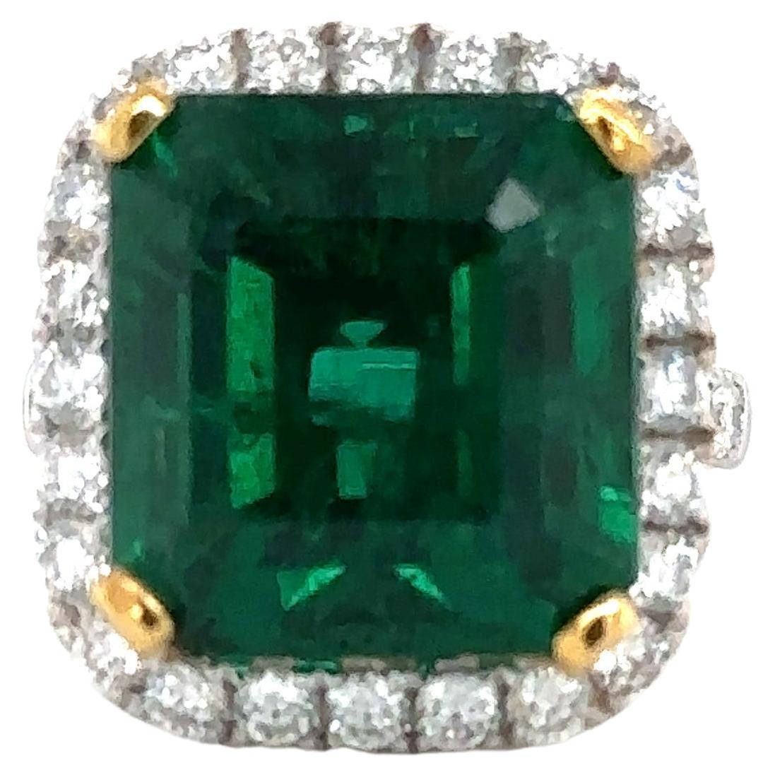 10.93 Carat GRS Certified Emerald Ring For Sale