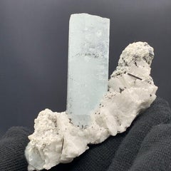 109.44 Gram Gorgeous Elongated Aquamarine Specimen With Schorl Spray