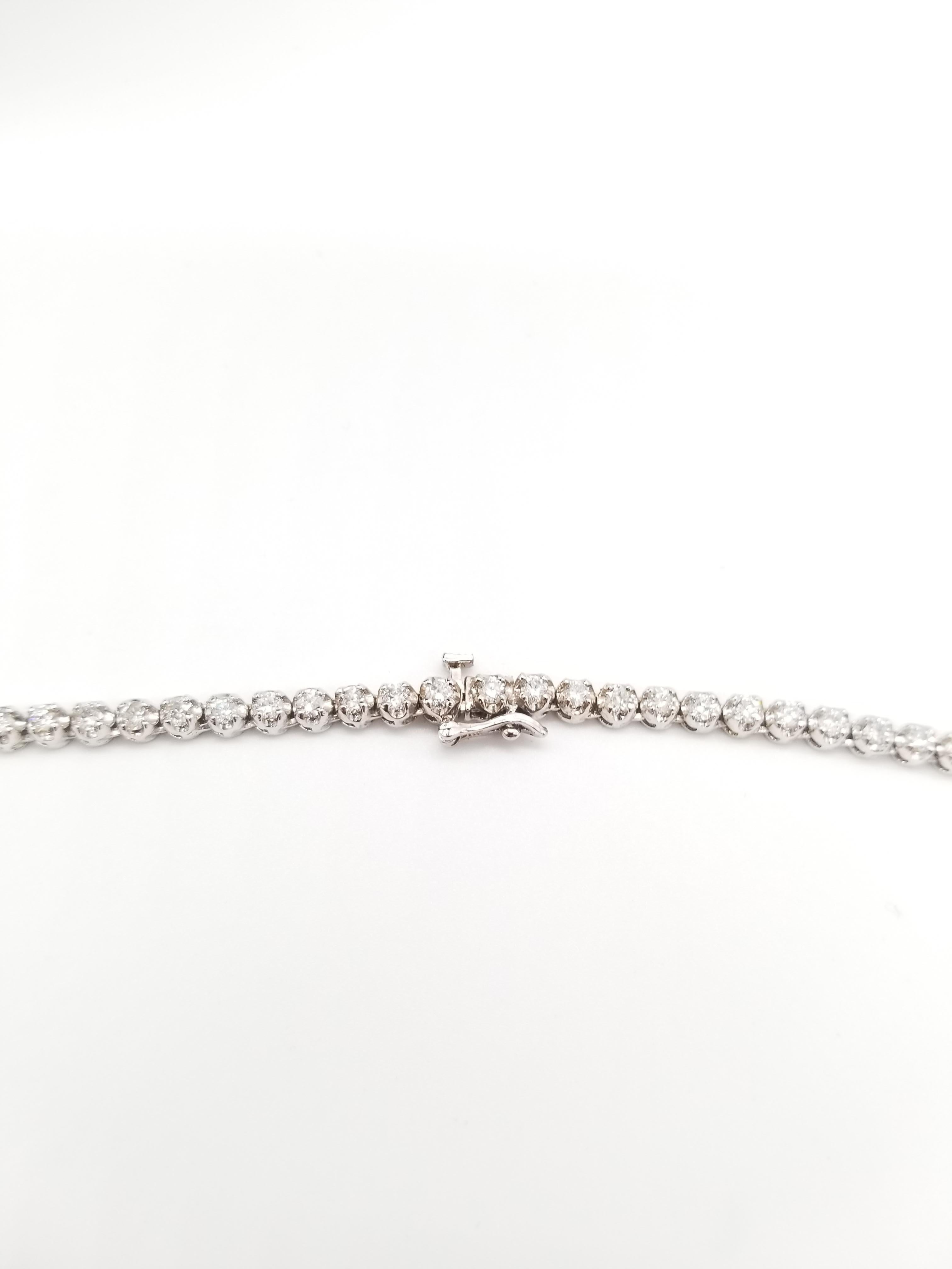 10.90 Carat Diamond White Gold Riviera Graduated Tennis Necklace 1