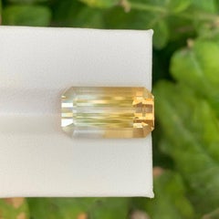 10.95 Carat Natural Loose Bicolor Fire Citrine Emerald Cut Africa Gemstone
