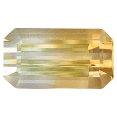 10.95 Carat Natural Loose Bicolor Fire Citrine Emerald Cut Africa Gemstone