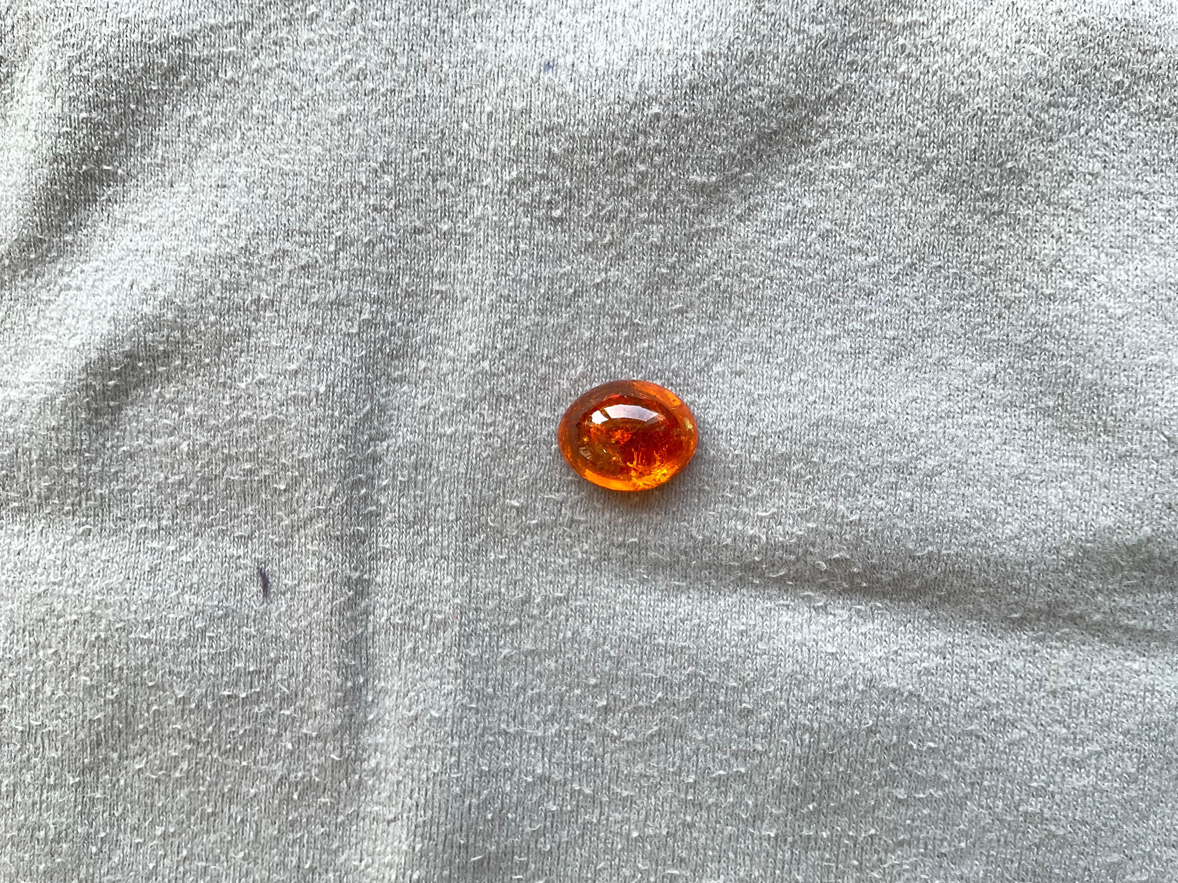 Art Déco 10.97 Carati di Granato Fanta Spessartite Cabochon ovale di qualità superiore Nature in vendita