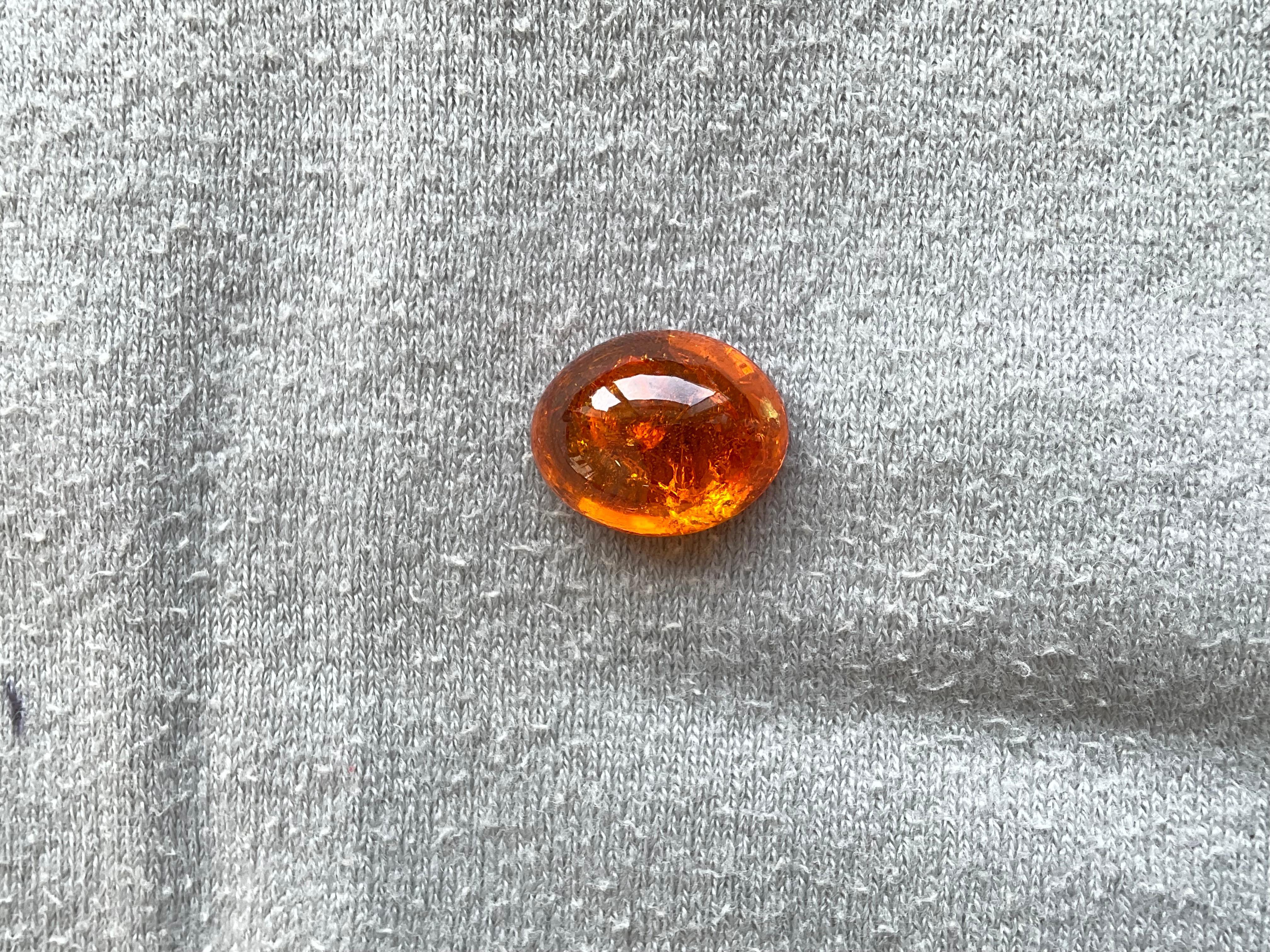 Taglio ovale 10.97 Carati di Granato Fanta Spessartite Cabochon ovale di qualità superiore Nature in vendita