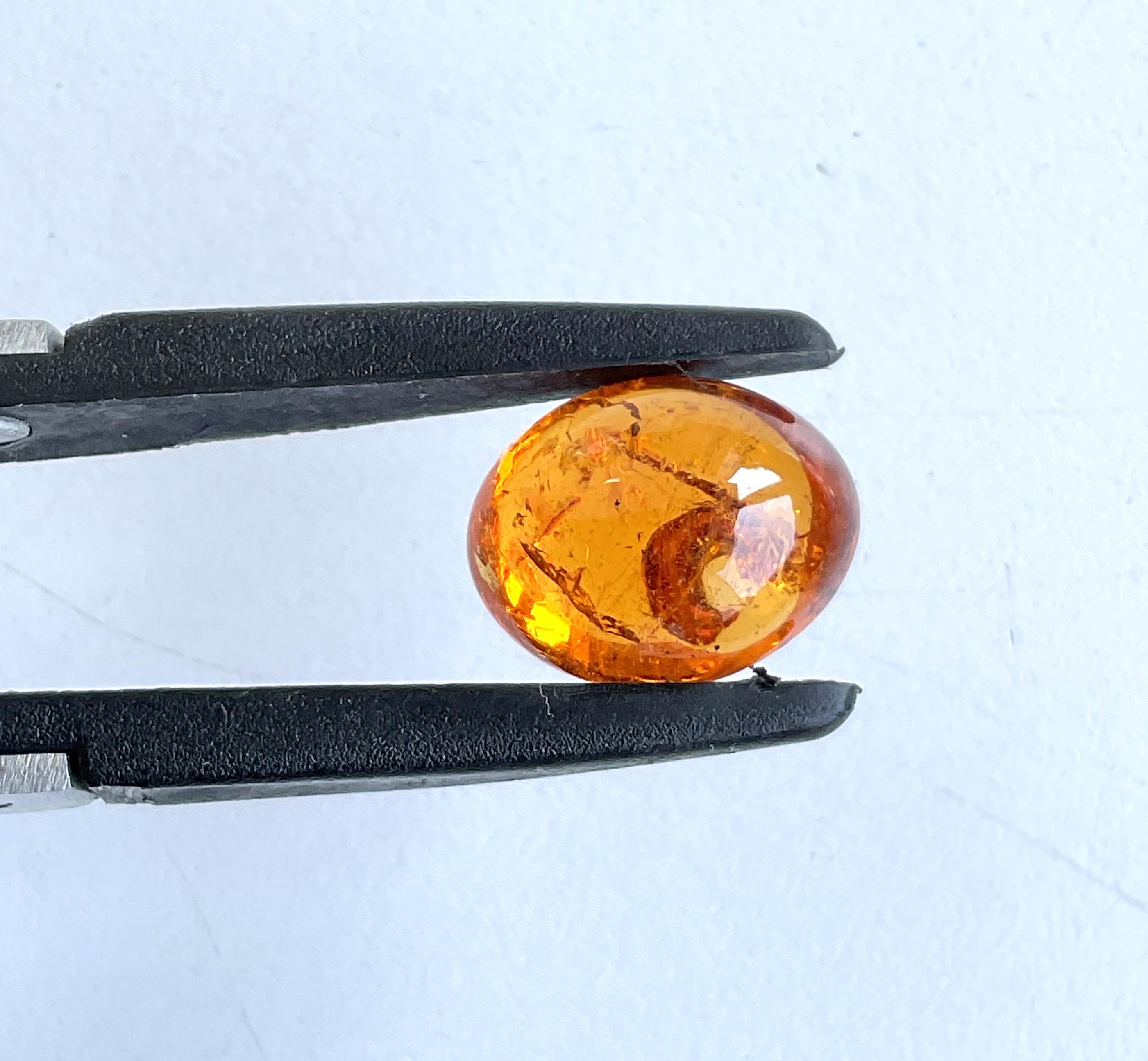 da uomo o donna 10.97 Carati di Granato Fanta Spessartite Cabochon ovale di qualità superiore Nature in vendita