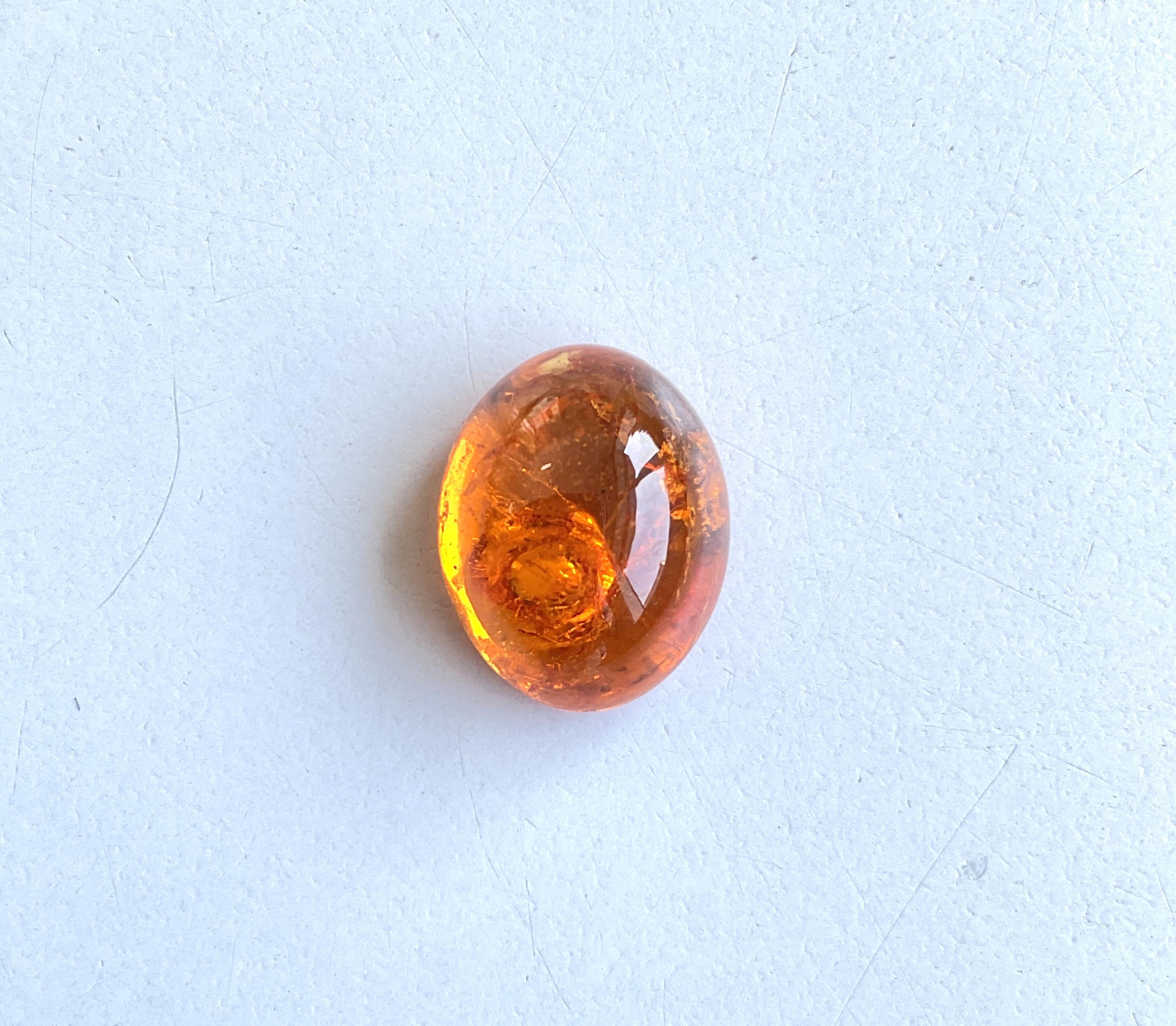 10.97 Carati di Granato Fanta Spessartite Cabochon ovale di qualità superiore Nature in vendita 1