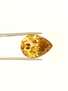 10.97ct Bright Yellow/Gold Pear Shaped Natural Zircon - U.S. Faceted