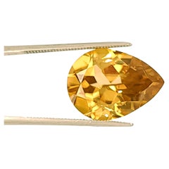 10.97ct Bright Yellow/Gold Pear Shaped Natural Zircon - U.S. Faceted
