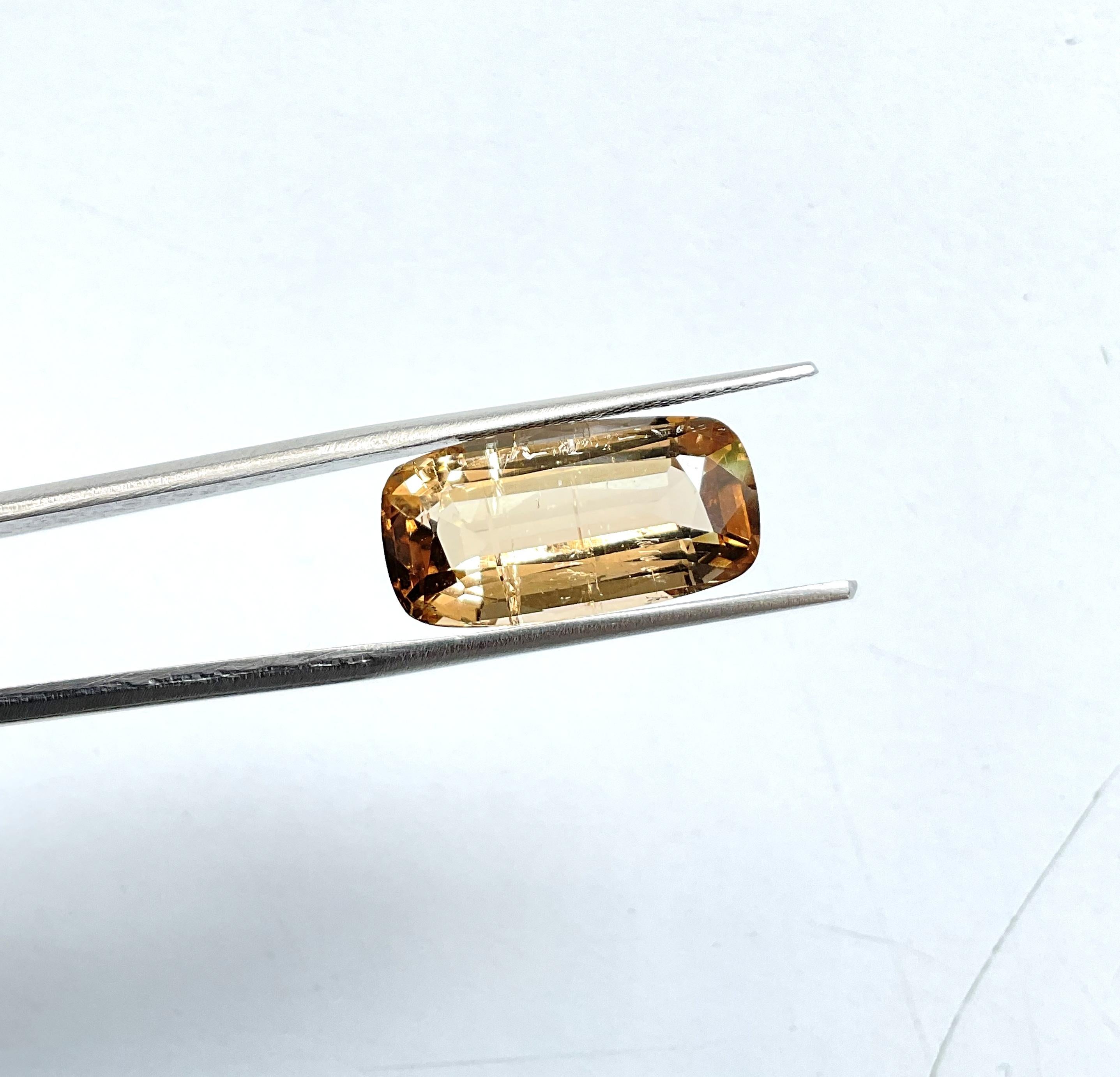 10.98 Carat Peach Tourmaline Cushion Faceted Cut Stone For Jewelry Natural Gem In New Condition For Sale In Jaipur, RJ