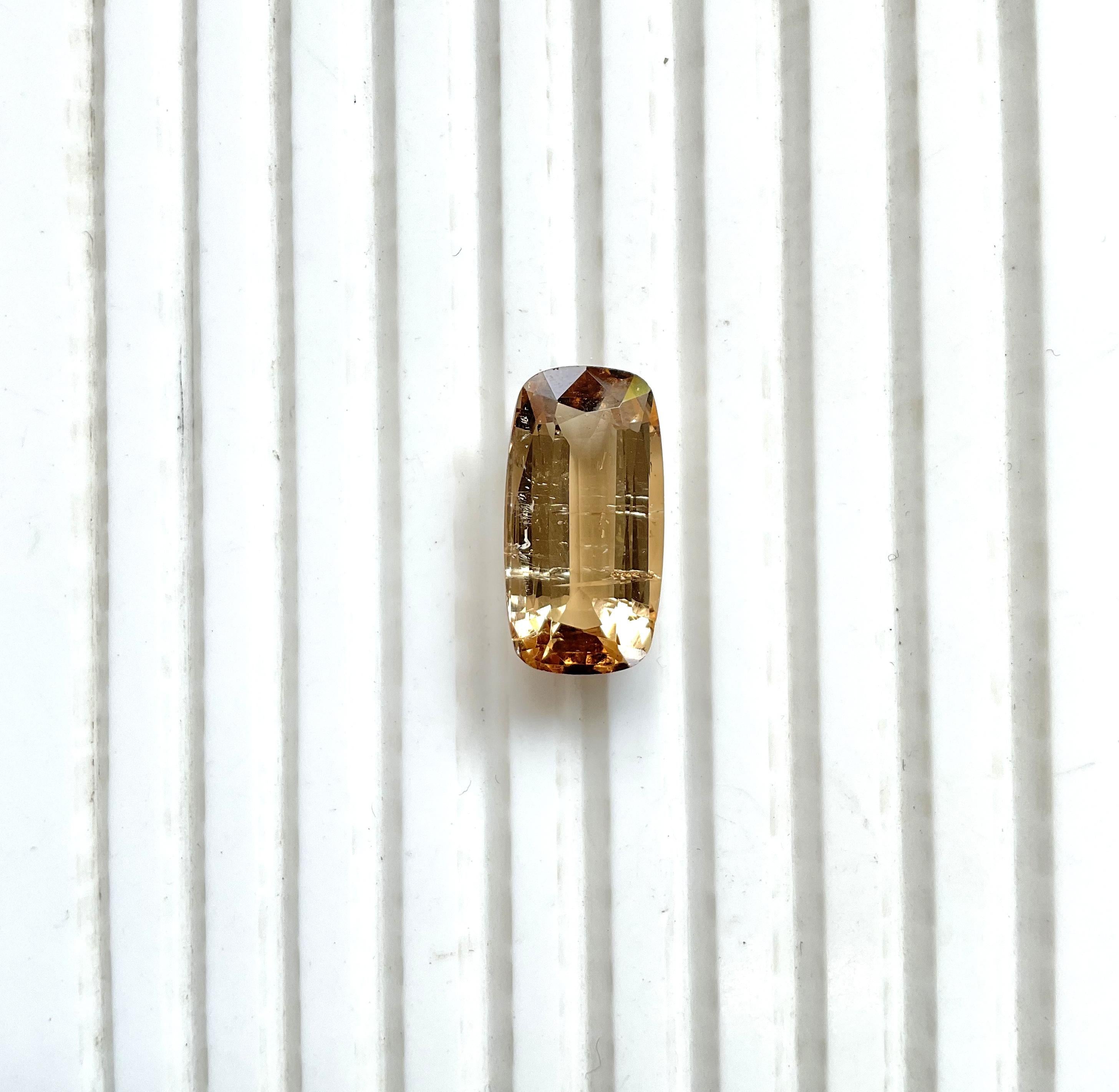 10.98 Carat Peach Tourmaline Cushion Faceted Cut Stone For Jewelry Natural Gem For Sale 1