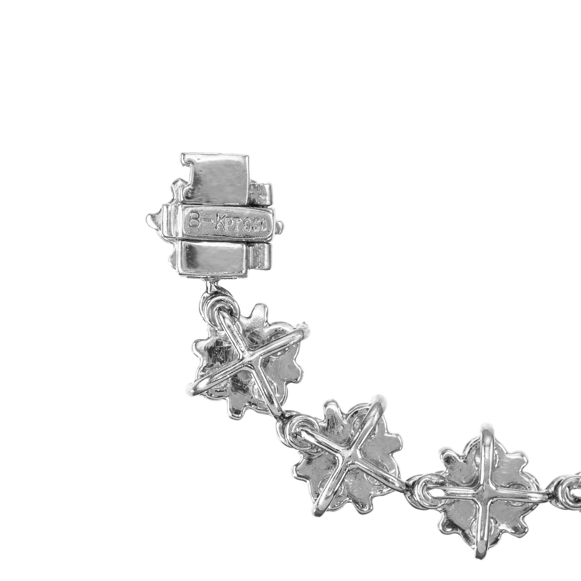 10.98 Carat Round Diamond X Link Platinum Necklace Excellent état - En vente à Stamford, CT