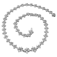 Collar de Platino X Link con Diamante Redondo de 10,98 Quilates