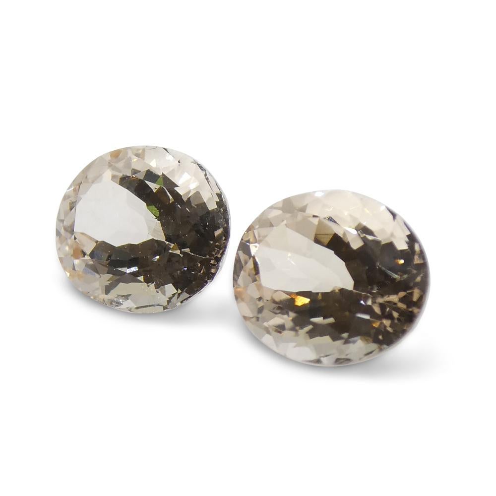 Coppia di Morganite ovale da 10.98 carati in vendita 5