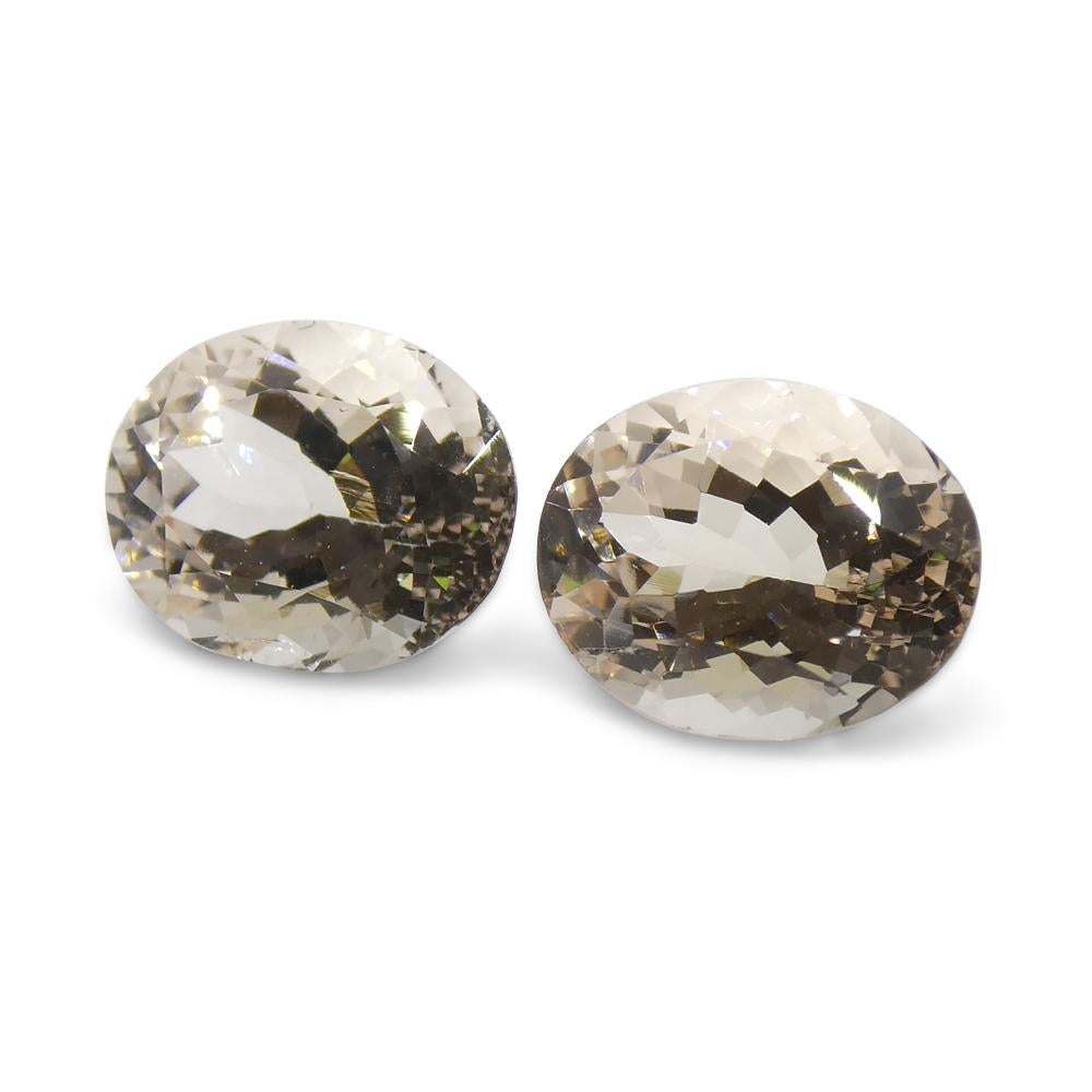 Coppia di Morganite ovale da 10.98 carati in vendita 6