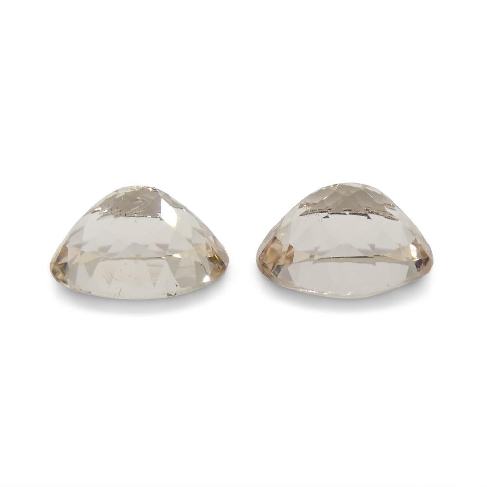 Coppia di Morganite ovale da 10.98 carati in vendita 2