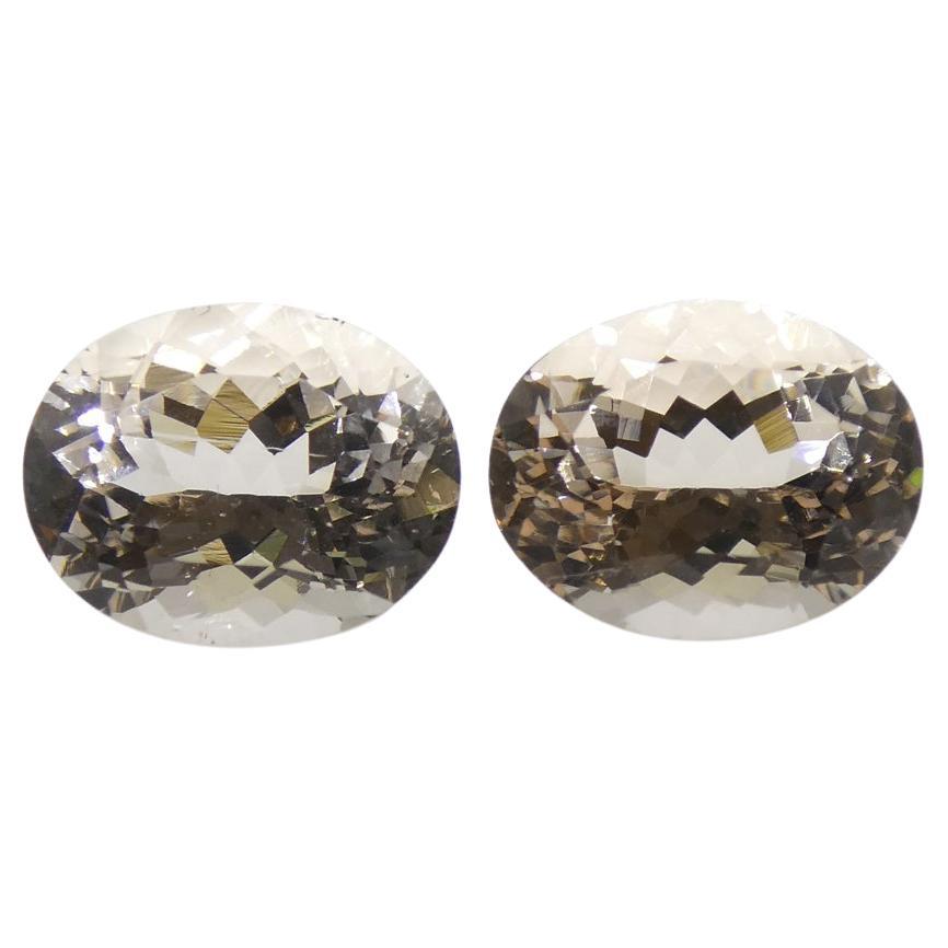10.98 ct Oval Morganite Pair For Sale