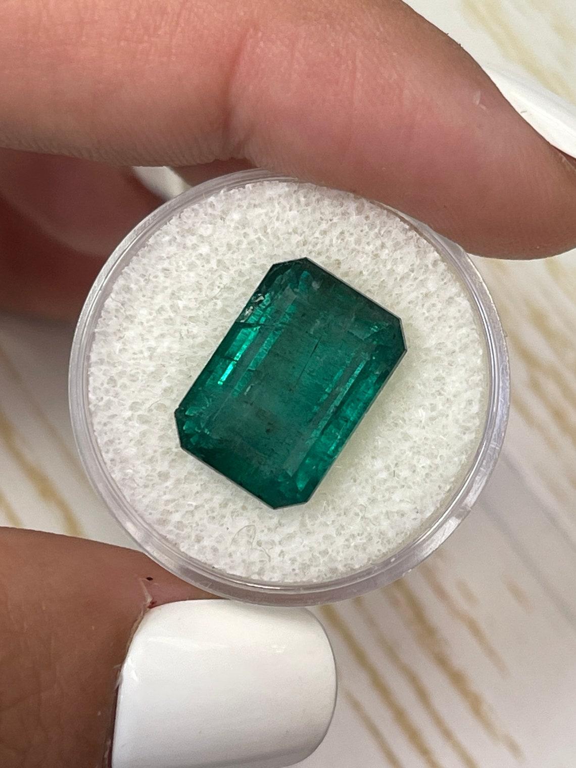 10,99 Karat 15x11 länglicher tiefgrüner sambischer Smaragd im Smaragdschliff im Smaragdschliff Mai im Zustand „Neu“ im Angebot in Jupiter, FL