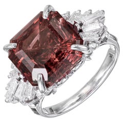 10.99 Carat Pyralspite Garnet Diamond Platinum Engagement Ring