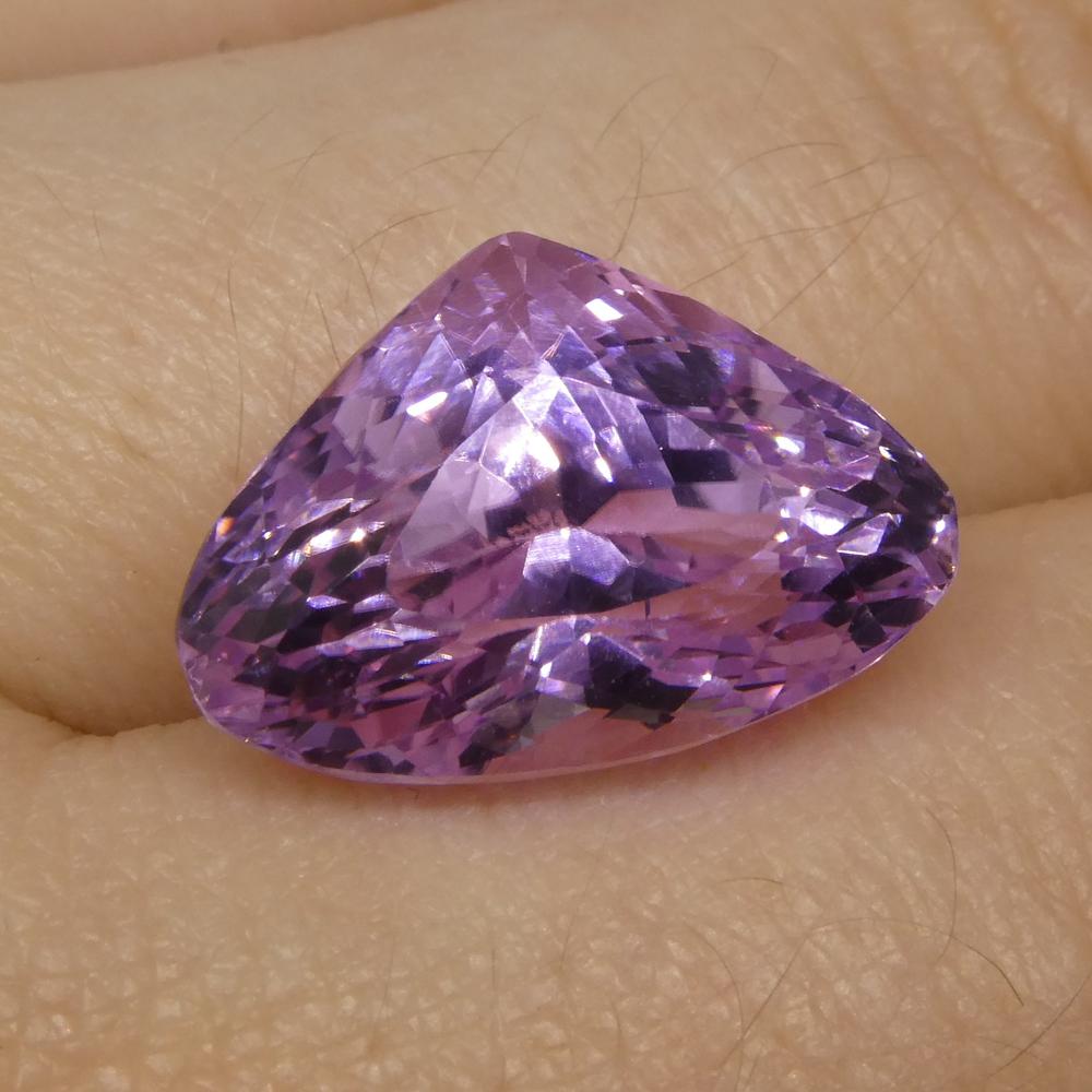 Description:

Gem Type: Kunzite
Number of Stones: 1
Weight: 10.99 cts
Measurements: 16.15x11x10.10mm
Shape: Pear
Cutting Style Crown: Modified Brilliant Cut
Cutting Style Pavilion: Mixed Cut
Transparency: Transparent
Clarity: Very Slightly Included: