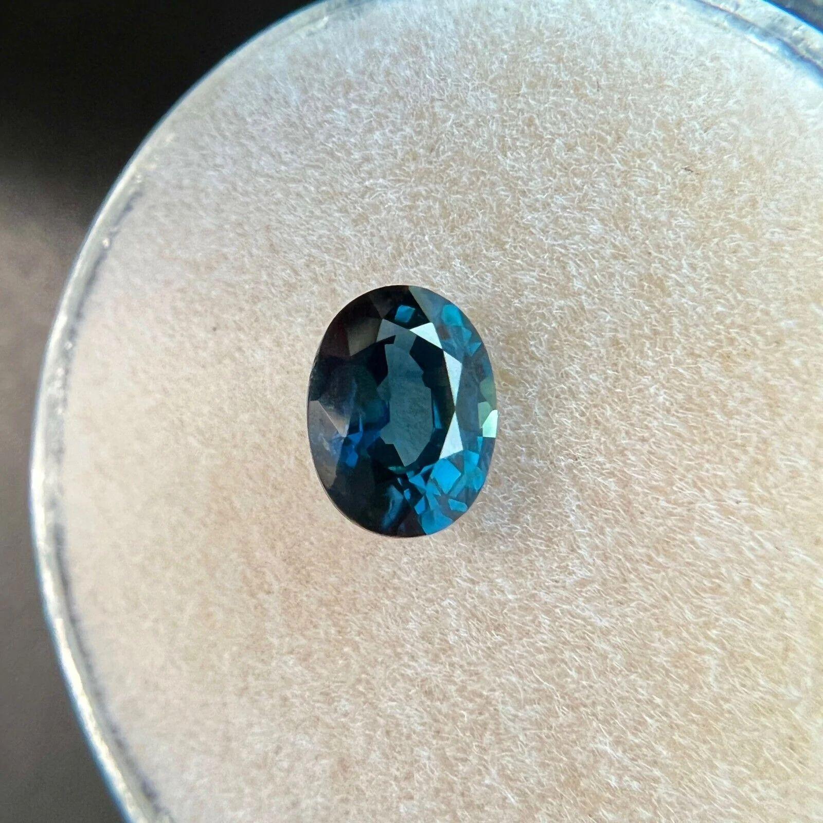 1.09ct AIG Certified Deep Rare Blue Sapphire Oval Cut Loose Gemstone In New Condition For Sale In Birmingham, GB