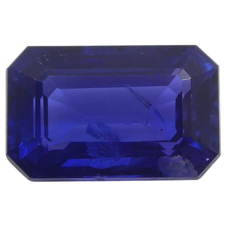 1.09ct Emerald Cut Blue Sapphire from East Africa, Unheated For Sale at ...