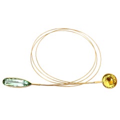 Georg Spreng -  109ct Necklace 18K Yellow Gold with Citrine and Green Beryl