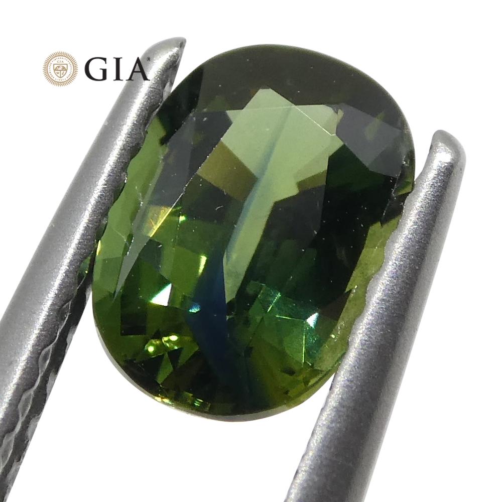 1.09ct Oval Teal Green Sapphire GIA Certified Australian For Sale 4