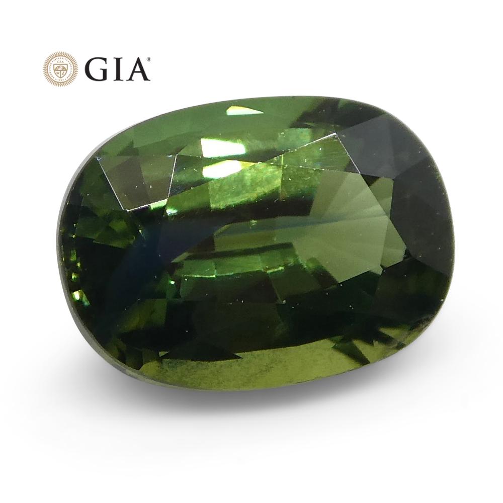 Brilliant Cut 1.09ct Oval Teal Green Sapphire GIA Certified Australian For Sale