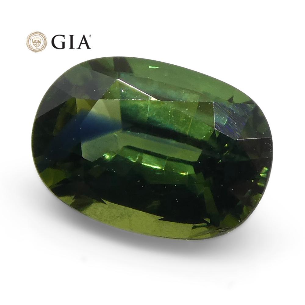 1.09ct Oval Teal Green Sapphire GIA Certified Australian In New Condition For Sale In Toronto, Ontario