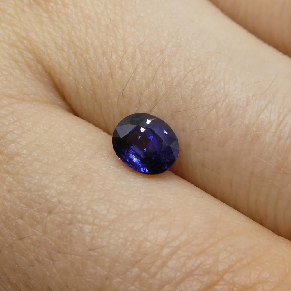 1.09ct Oval Violet Blue Sapphire from Madagascar Unheated For Sale 6