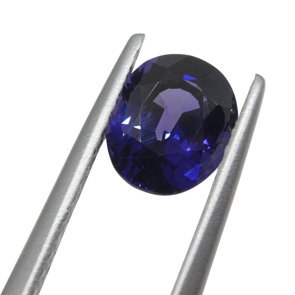 1.09ct Oval Violet Blue Sapphire from Madagascar Unheated For Sale 7