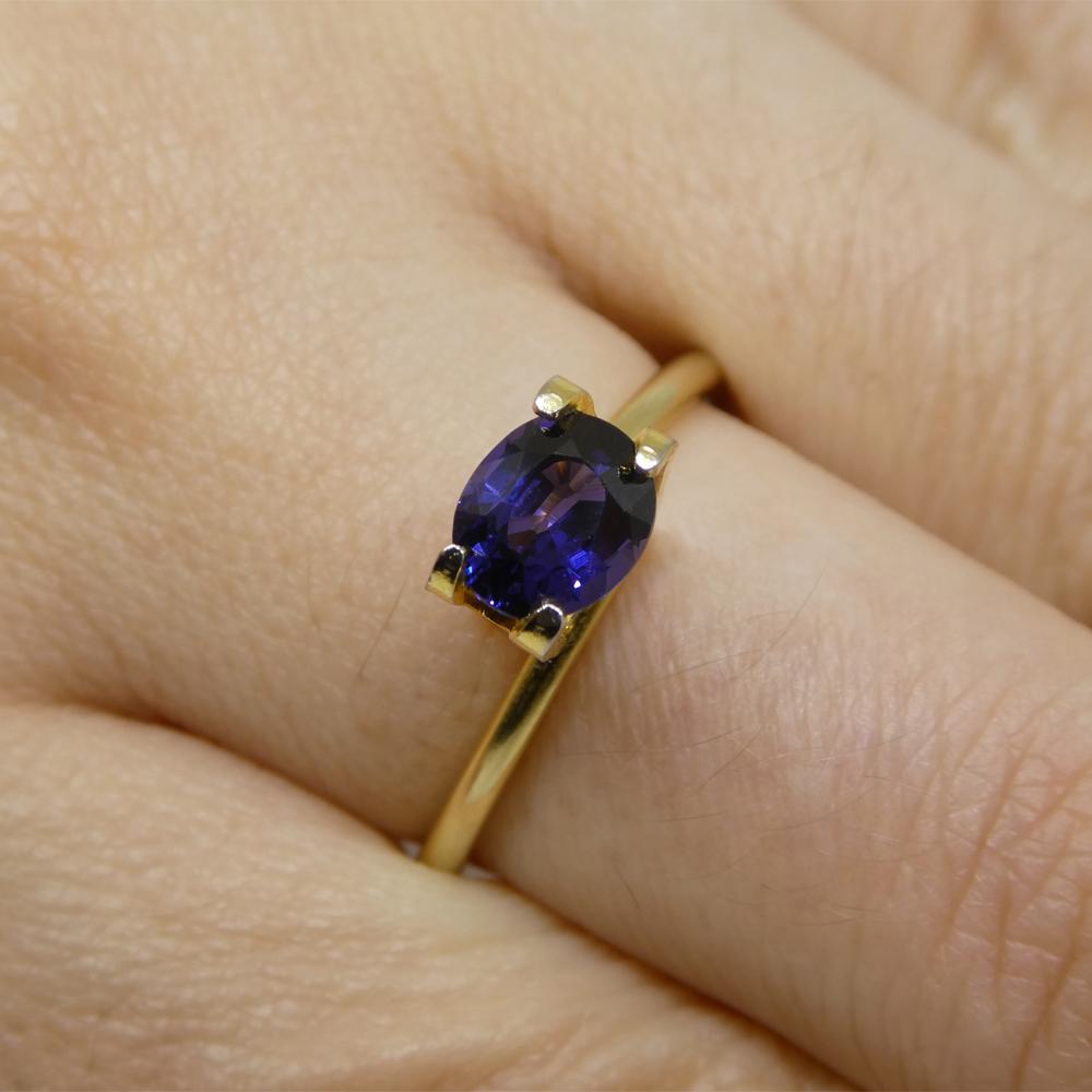 Description:

Gem Type: Sapphire
Number of Stones: 1
Weight: 1.09 cts
Measurements: 6.36 x 5.34 x 3.73 mm
Shape: Oval
Cutting Style Crown: Modified Brilliant Cut
Cutting Style Pavilion: Step Cut
Transparency: Transparent
Clarity: Very Slightly