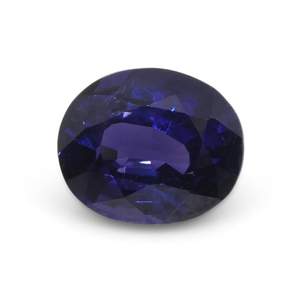 Oval Cut 1.09ct Oval Violet Blue Sapphire from Madagascar Unheated For Sale